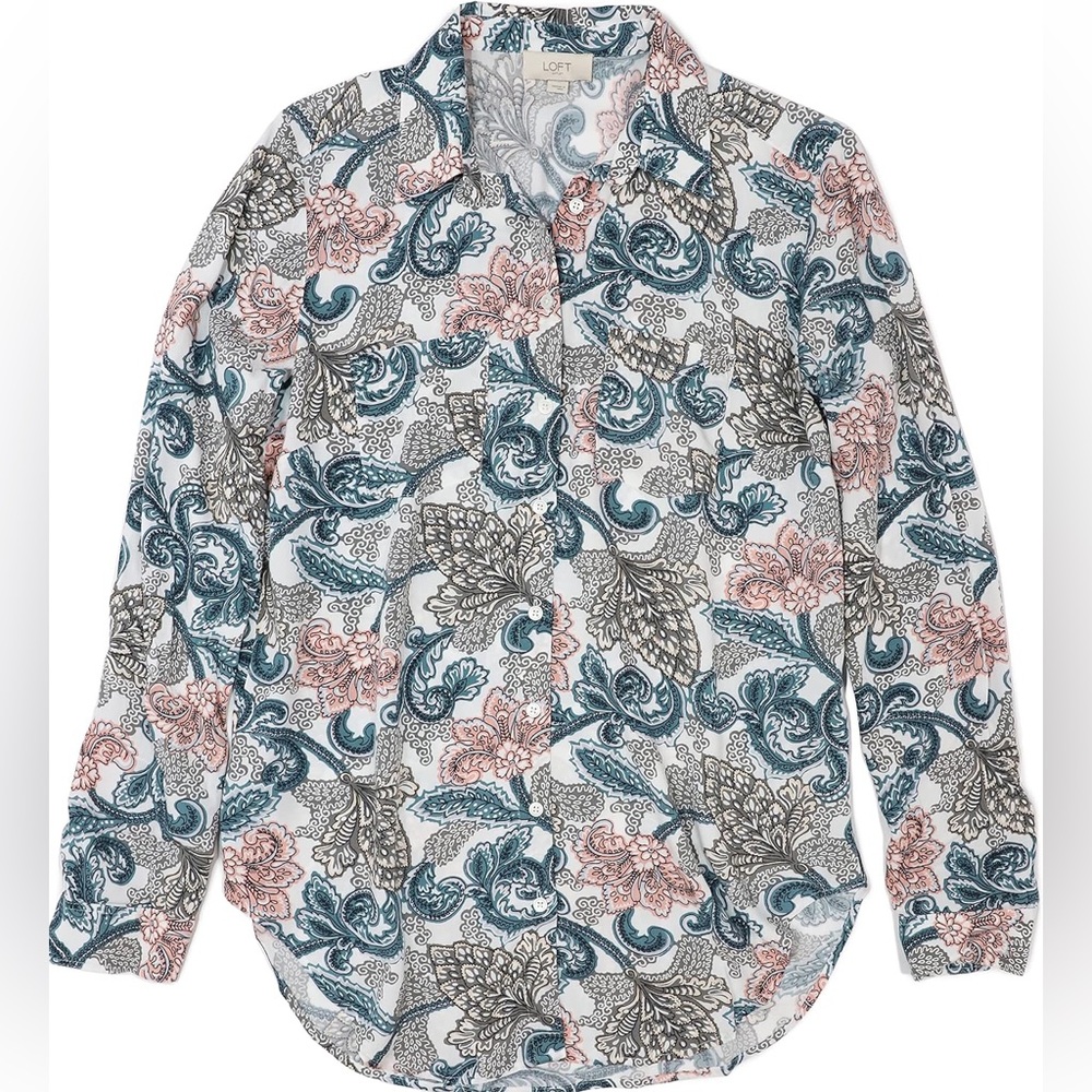LOFT Outlet Women's Pocket Button Down Tunic Shirt